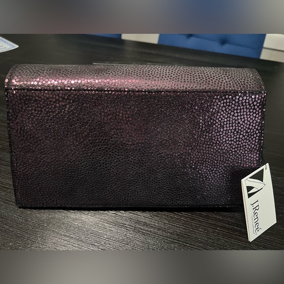 NWT J.Renee Plum/Black Muted Iridescent Evening Bag - Picture 2 of 5